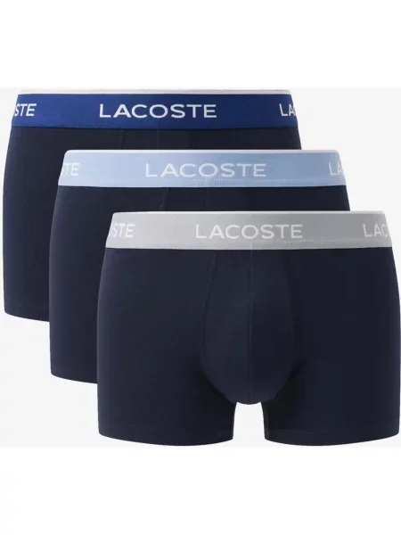Bokserki Lacoste Stretch Cotton granatowe szare 3 sztuki M białe