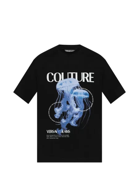 Tricou grafic Versace Jeans Couture cu imagine negru