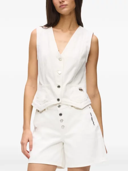 Vestă Karl Lagerfeld cu broderie alb