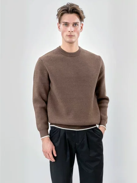 TEESHOPPEN Pulover Crewneck maro