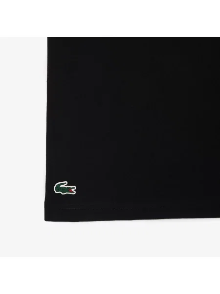 Lacoste Koszulka Sport Z Dekoltem Z Nadrukiem Regular Fit czarna