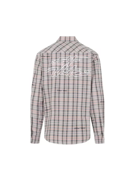 Koszula Off-white w kratę flanelowa biała