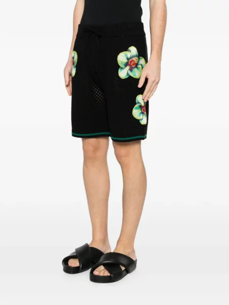 Květinové kraťasy Casablanca černé