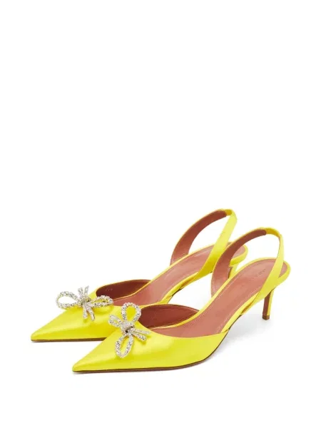 Pantofi cu toc Amina Muaddi slingback galben