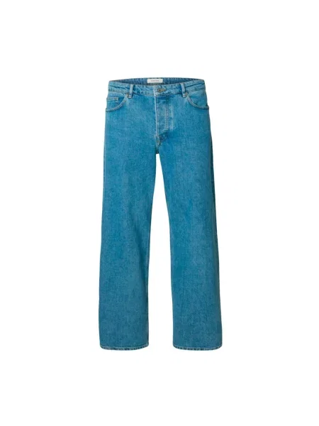 Szerokie jeansy Selected Homme niebieskie
