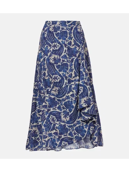 Fusta maxi Ulla Johnson cu imagine albastru