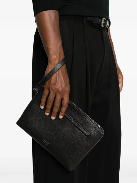 Geantă Tom Ford din piele cu bretele negru