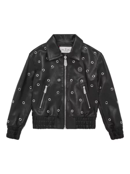 Kurtka skórzana dziecięca Philipp Plein czarna