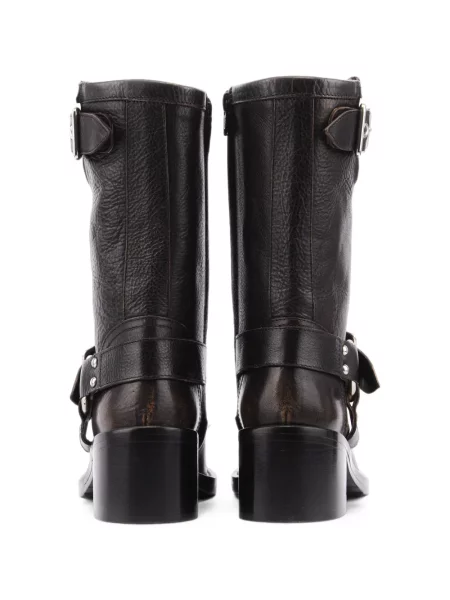 Botine Paul Warmer cu cataramă cu bretele maro