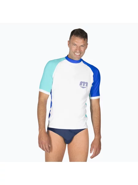 Мъжка тениска за плуване Mares Rashguard Shield white бяло