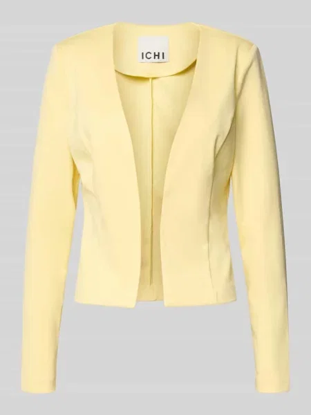 Marynarka w kroju slim fit o otwartym fasonie model KATE' Ichi żółta