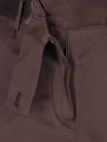Pantaloni Kiton de mătase maro