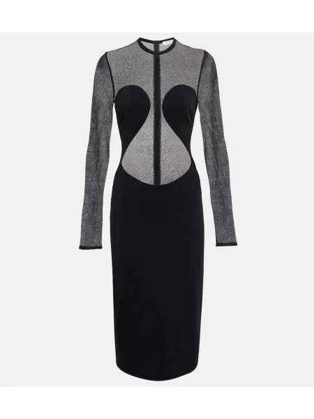 Przezroczysta sukienka Alaã¯a czarna