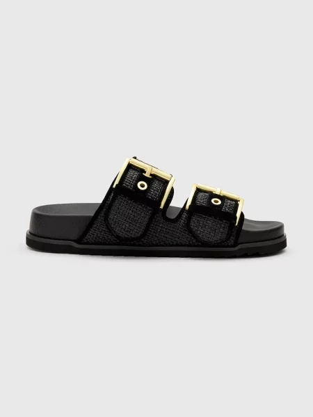 Чехли AllSaints Sian Raffia Sandal черно