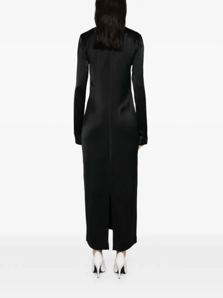 Rochie maxi Toteme din satin de costum negru