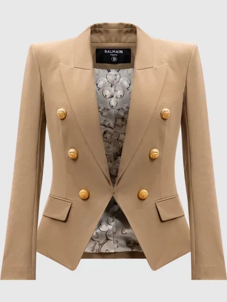 Пиджак Balmain с заклепками бежевый