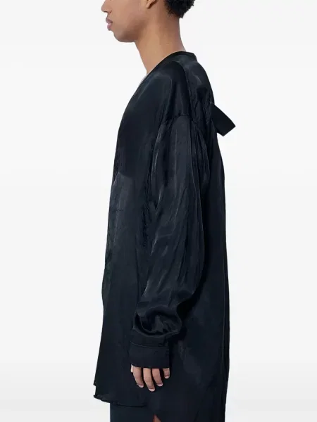 Cămașă Rick Owens cu decolteu în V negru