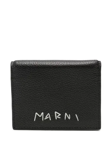 Portofel Marni cu broderie negru