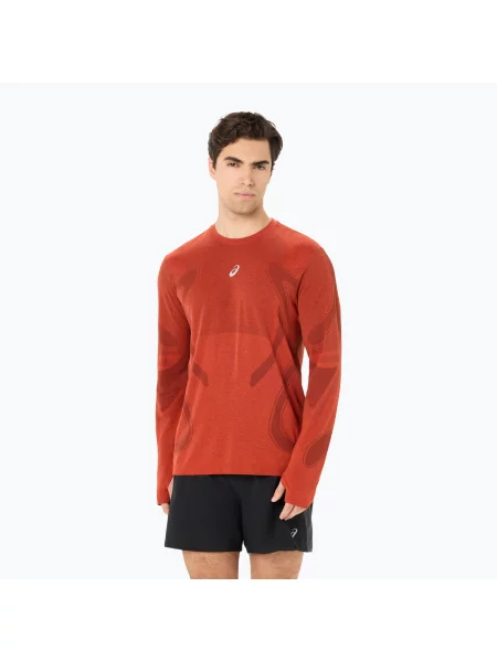 Tricou cu mânecă lungă Asics alergare roșu