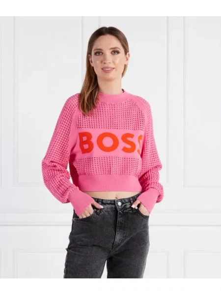 BOSS BLACK Pulover Fenniki | Relaxed fit negru