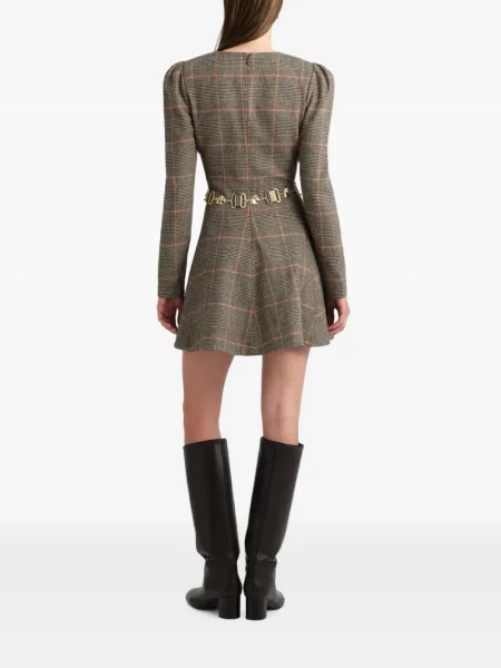 Rochie mini Cara Cara în carouri maro