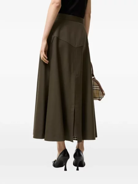Fustă midi Burberry de lână maro