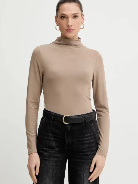 Levi's longsleeve brązowy z półgolfem beżowa