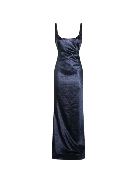 Rochie maxi Elisabetta Franchi cu funde albastru