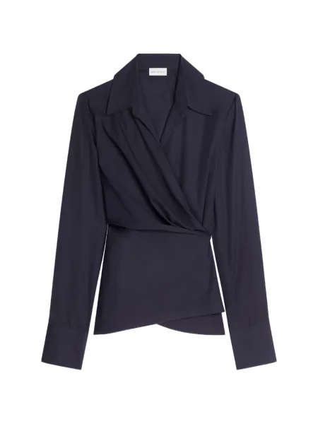 Boríték fazonú ing Dries Van Noten kék
