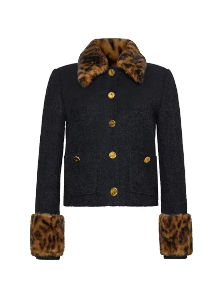 Geacă Cara Cara din tweed negru
