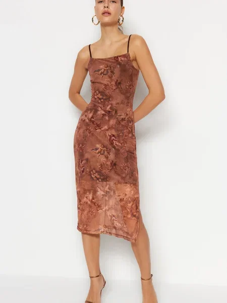 Rochie midi Trendyol maro