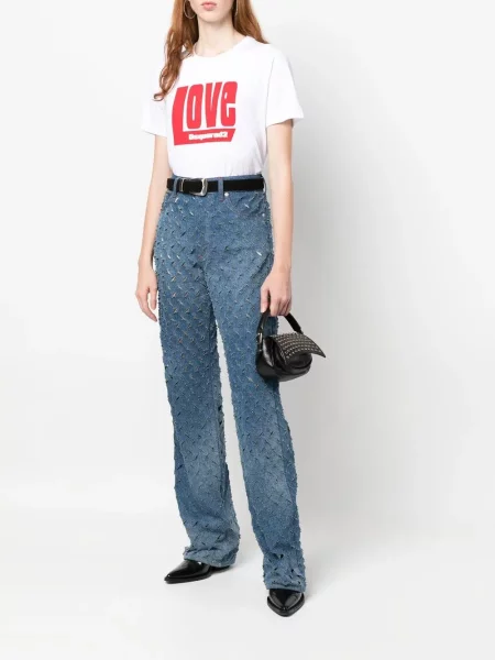 Raštuotas trumpas marškinėliai Dsquared2