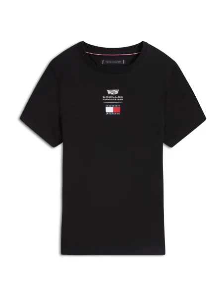 TOMMY HILFIGER Tricou TH x roșu cireș / negru alb