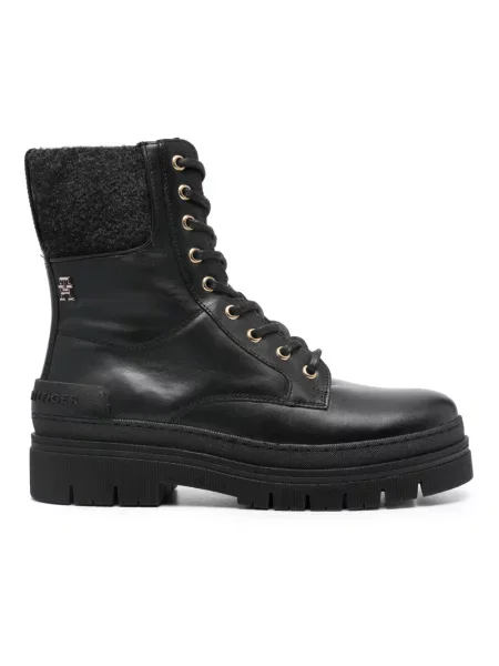 Botki Tommy Hilfiger skórzane czarne