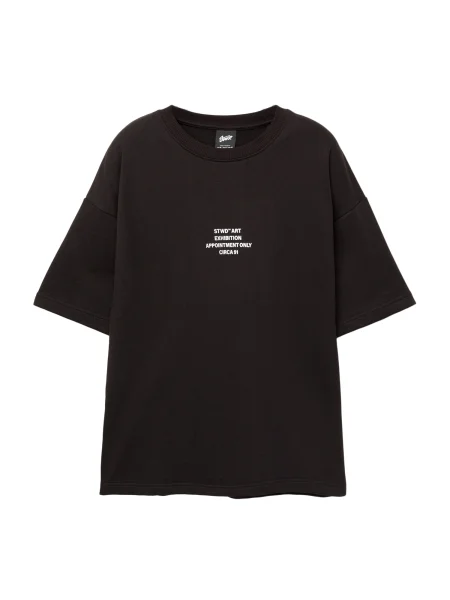 Pull&Bear Tricou STWD negru alb