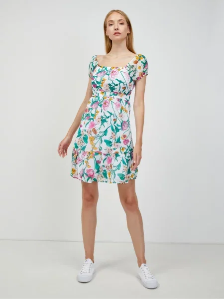 Rochie Orsay cu model floral gri