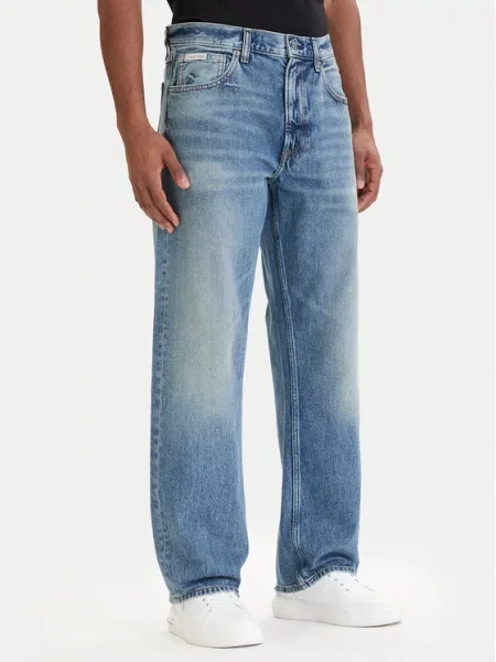 Calvin Klein Jeans Jeansy Straight Fit niebieski