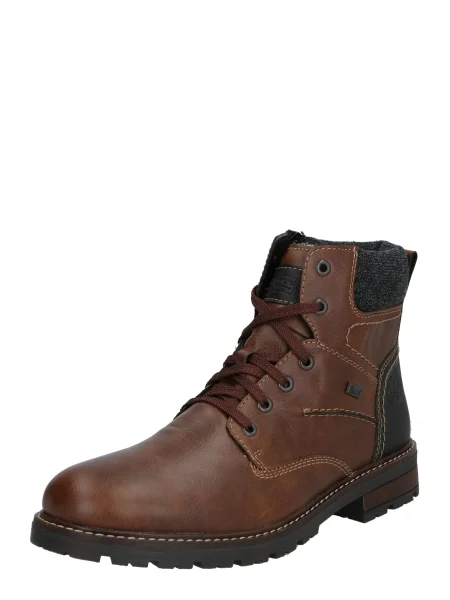 RIEKER Bocanci cu șireturi Gabandi maro caramel / închis gri