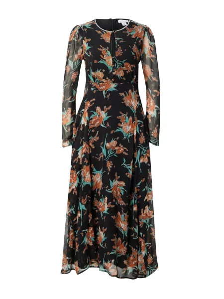 Warehouse Rochie turcoaz / ocru / negru alb