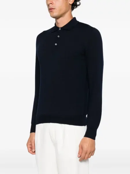 Lung tricou polo Tagliatore albastru