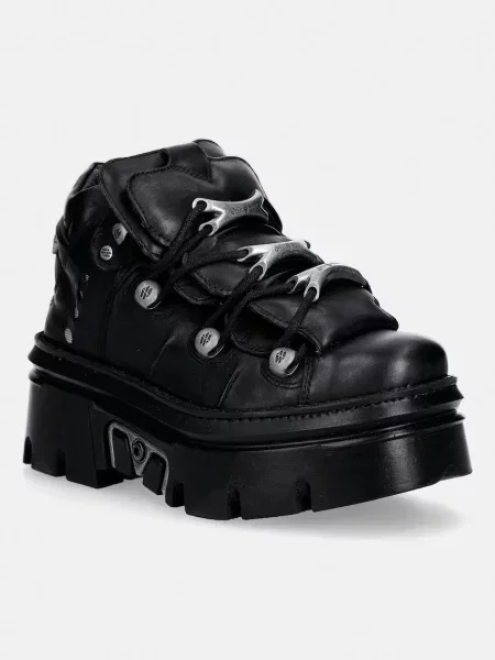 Usnjene superge New Rock CRUST NEGRO REACTOR NEGRO casco CON črna