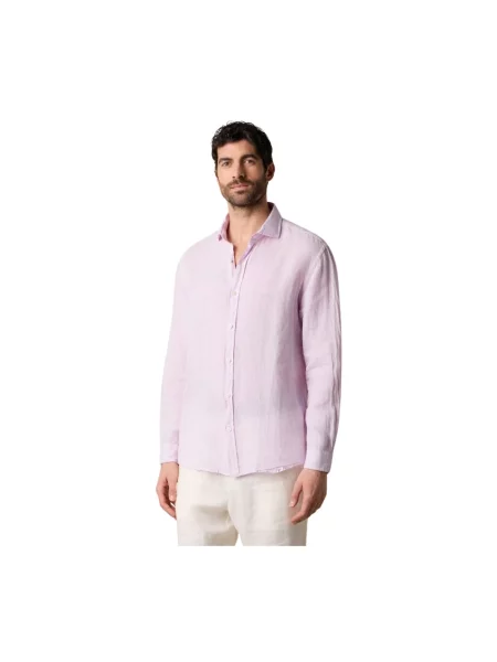 Lniana koszula Brooks Brothers fioletowa