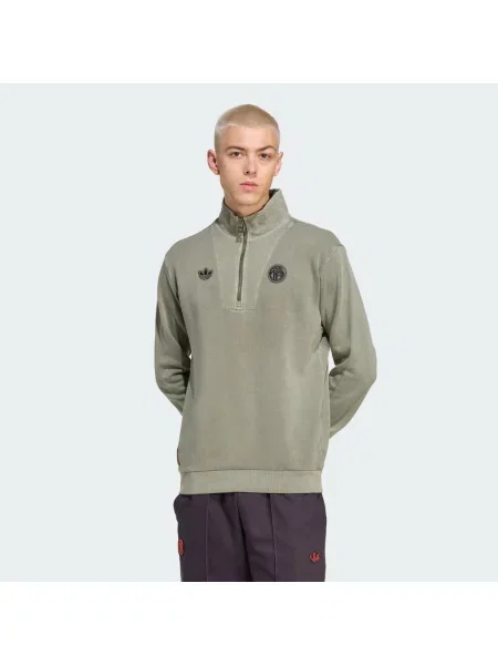 Tričko FC Bayern Terrace Icons Half-Zip zelené