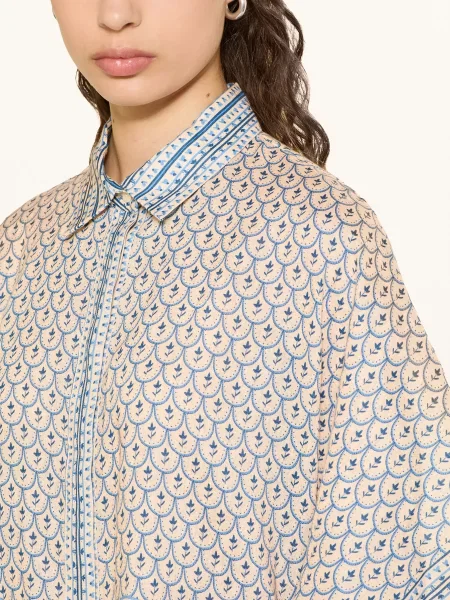 Van Laack Bluzka Koszulowa blau niebieska
