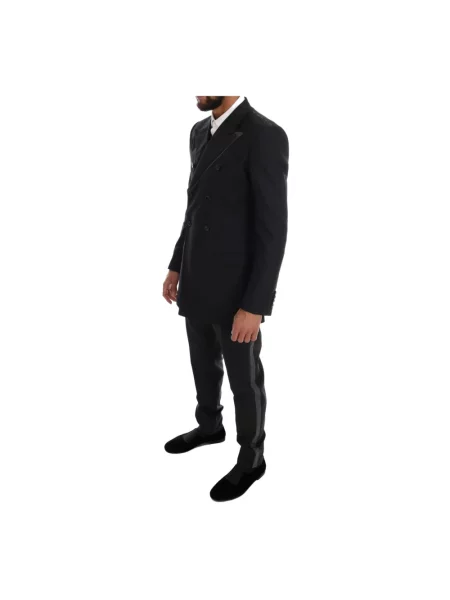 Garnitur Dolce And Gabbana wełniany elegancki dwurzędowy czarny
