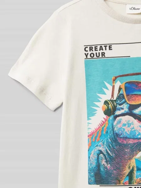 T-shirt o kroju regular fit z czystej bawełny z nadrukowanym motywem S.oliver Red Label
