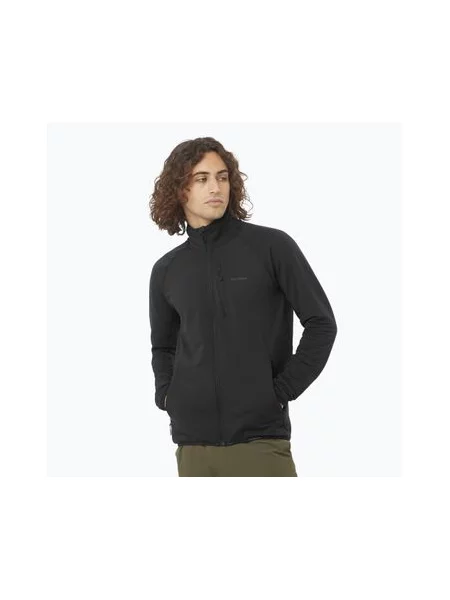 Кофта трекінгова Salomon Lightwarm Full Zip deep black чорна