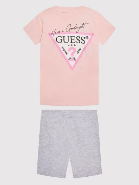 Guess Σετ t-shirt και αθλητικό σορτς ροζ