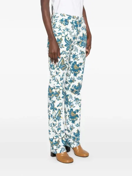Blugi Etro cu model floral cu imagine alb