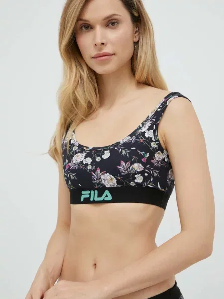 Спортен сутиен Fila с десен черно